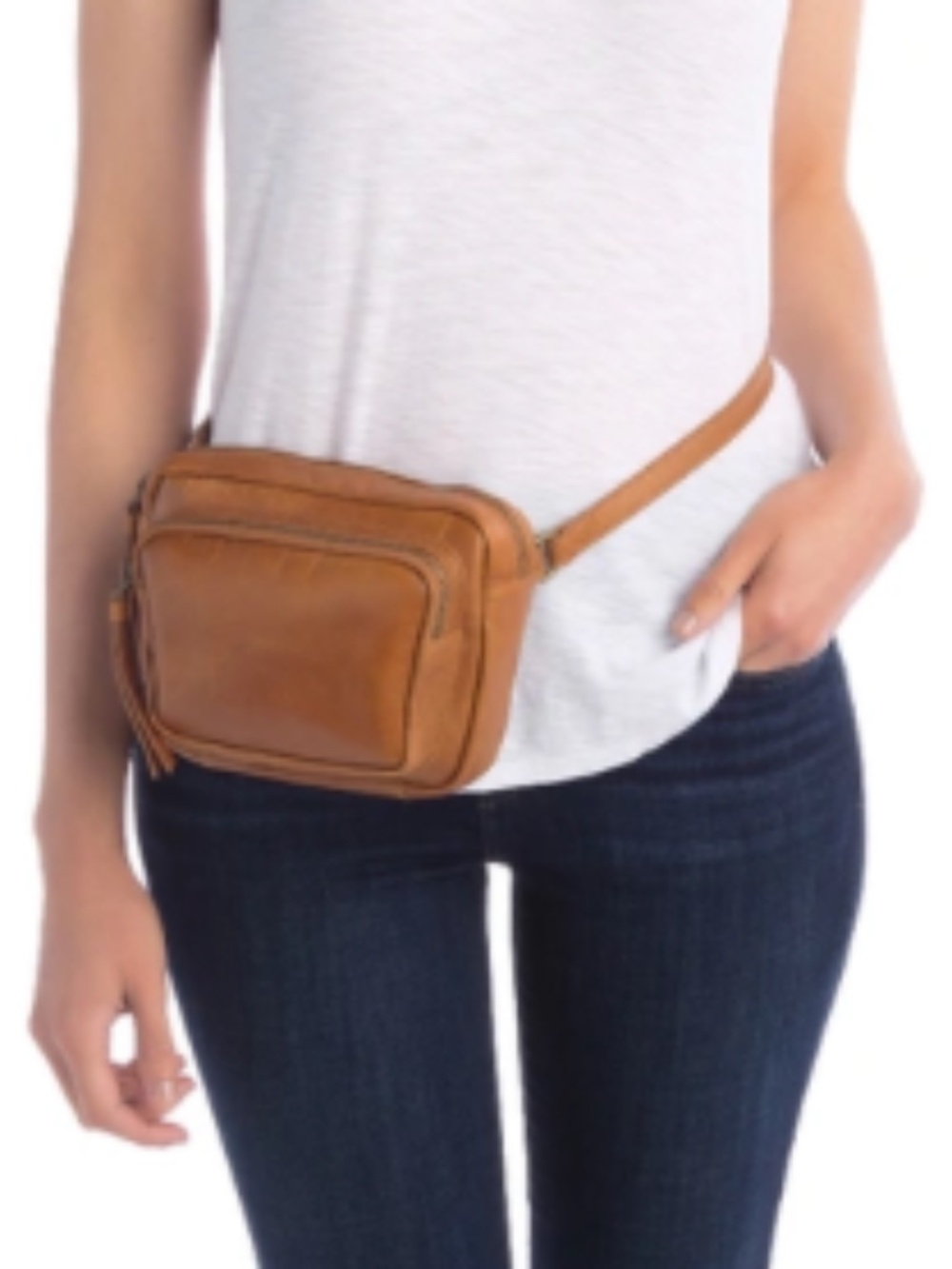 Lucky Brand Yucca Leather Crossbody Bag Walnut Brown Fanny Pack Belt Bag - Picture 4 of 15